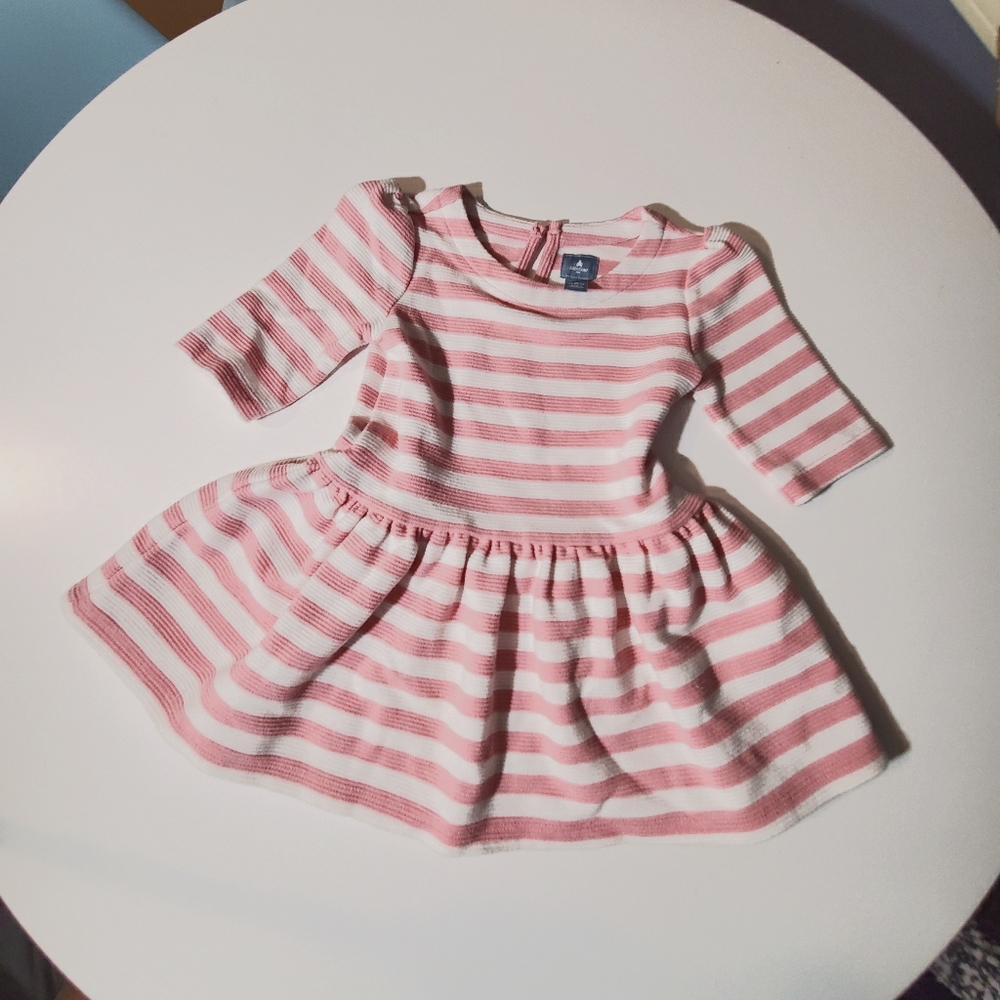 Baby gap pink white stripe one piece casual dress